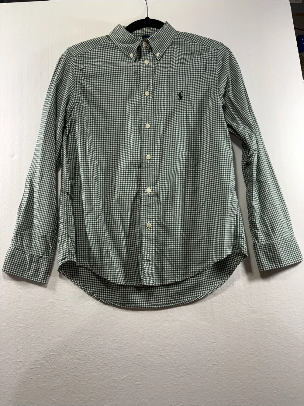 Ralph Lauren Green Gingham Button-Down Shirt